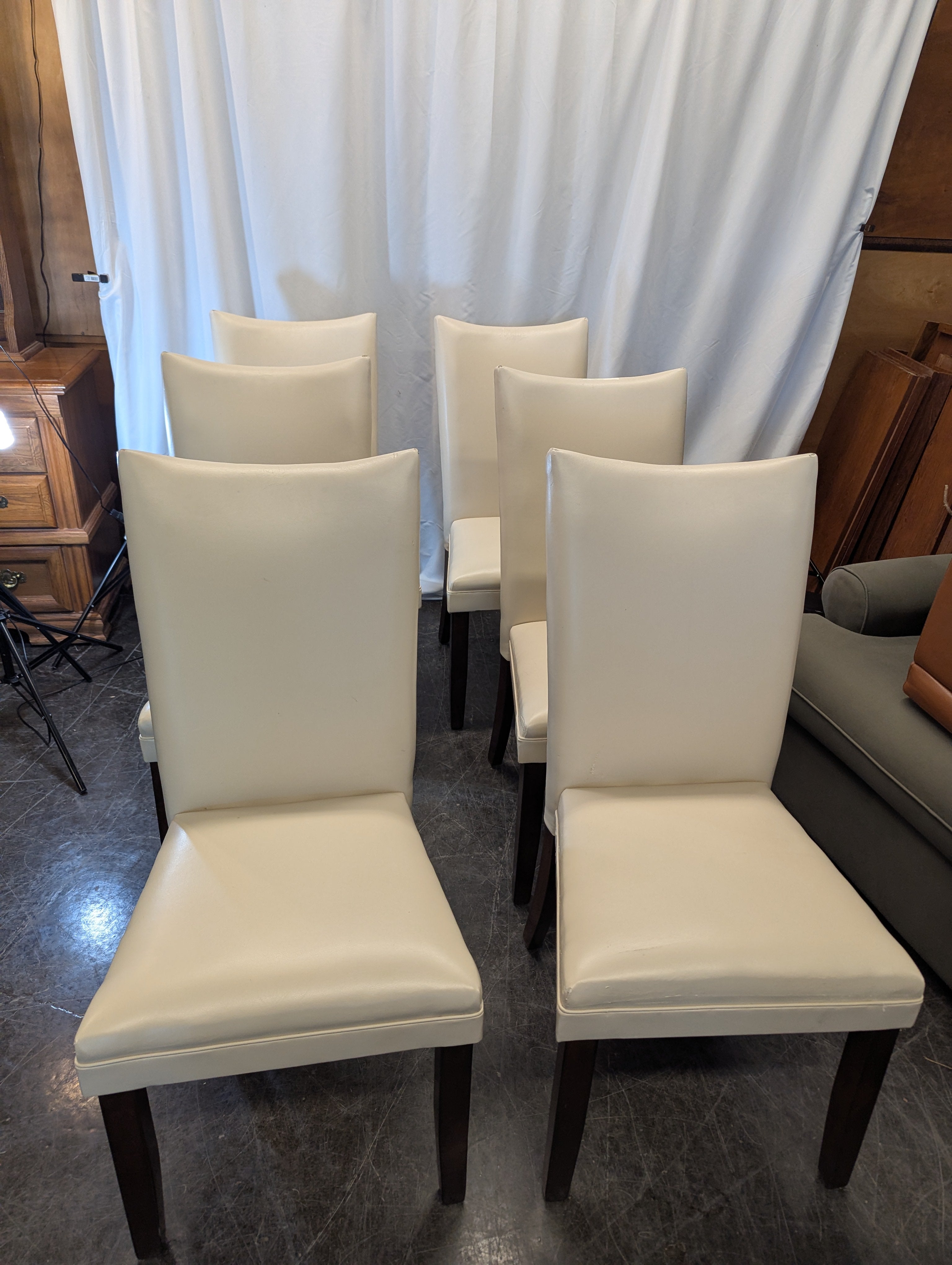 White Faux Leather Dining Chair