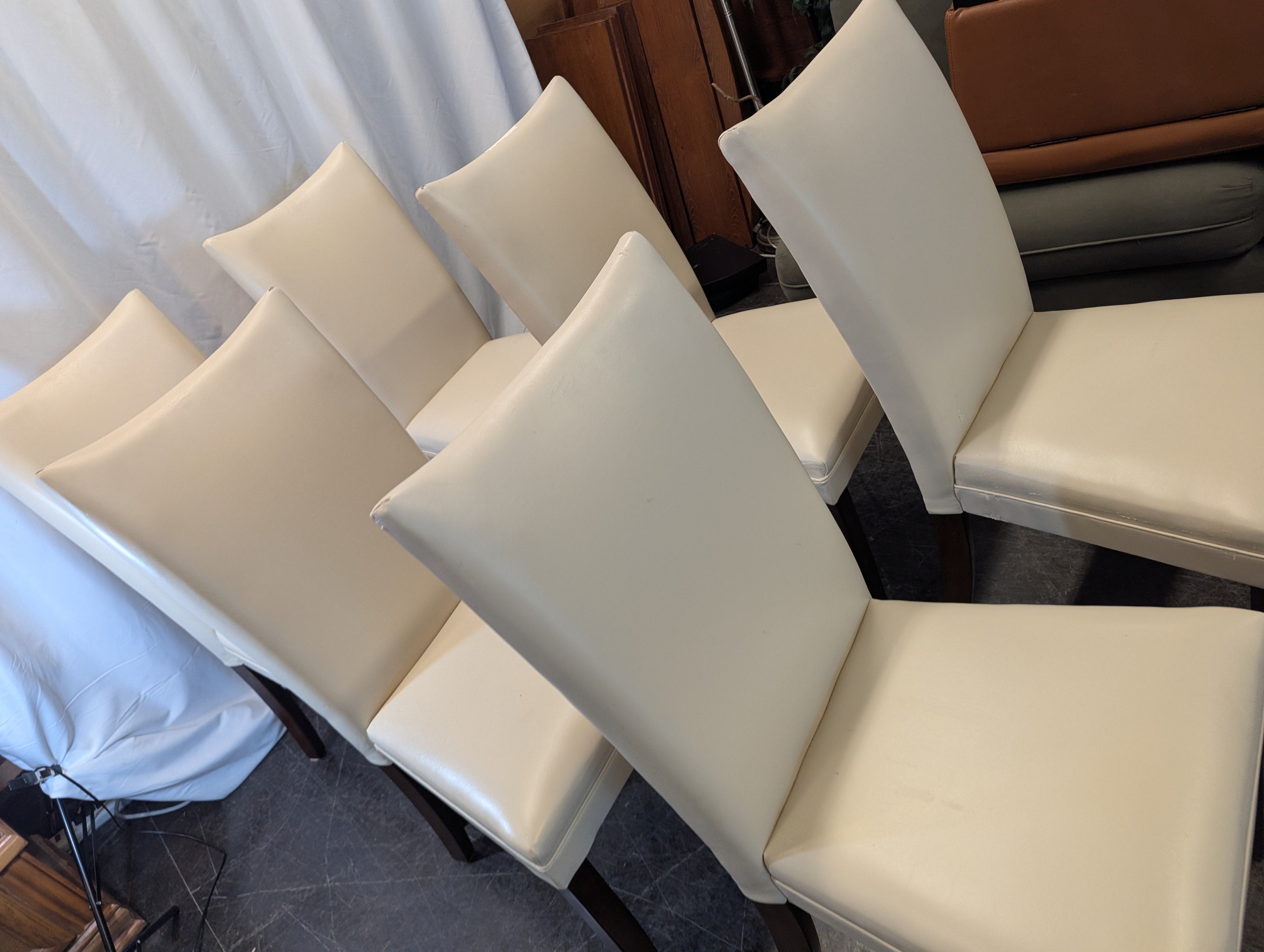 White Faux Leather Dining Chair