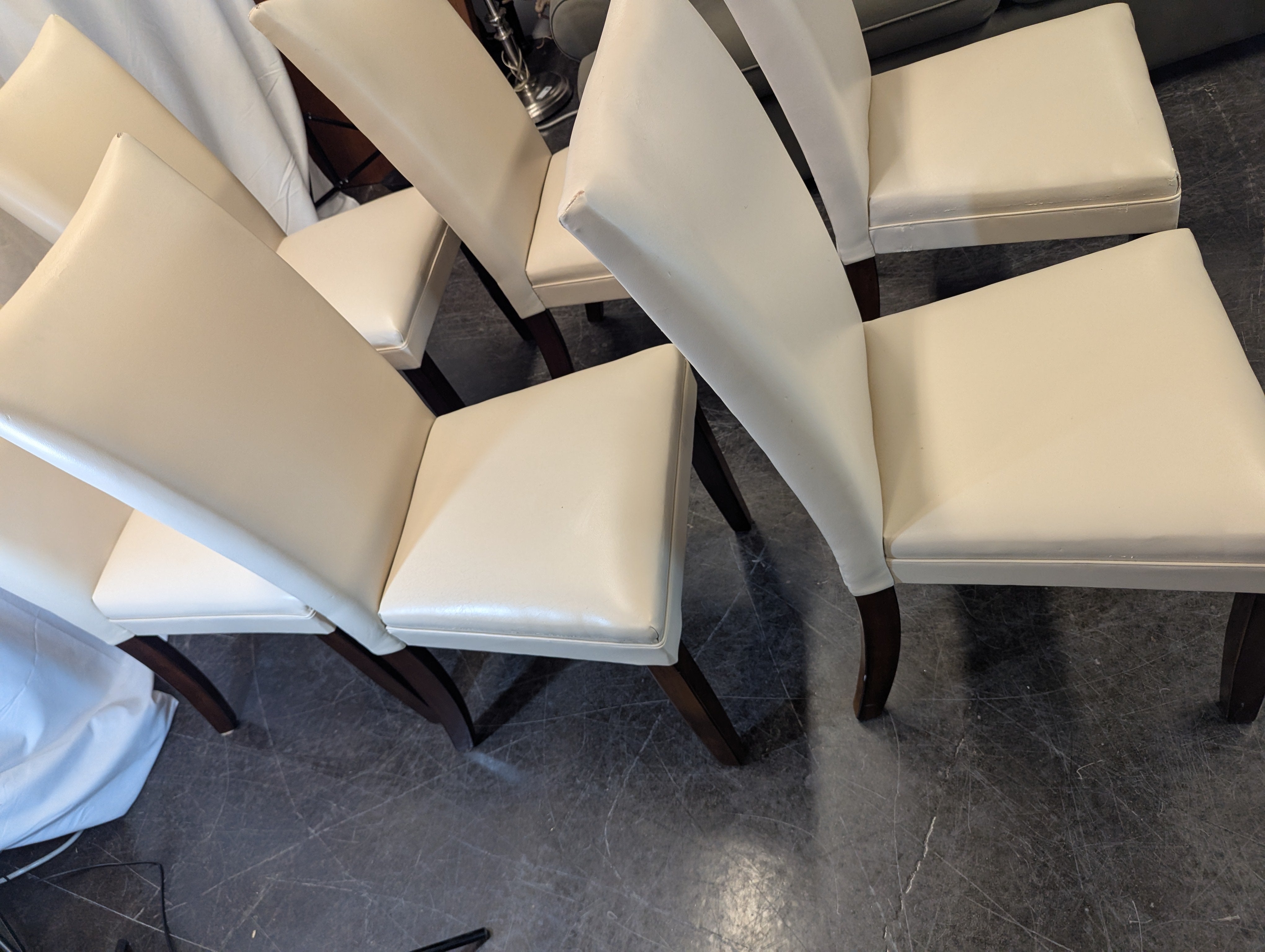 White Faux Leather Dining Chair