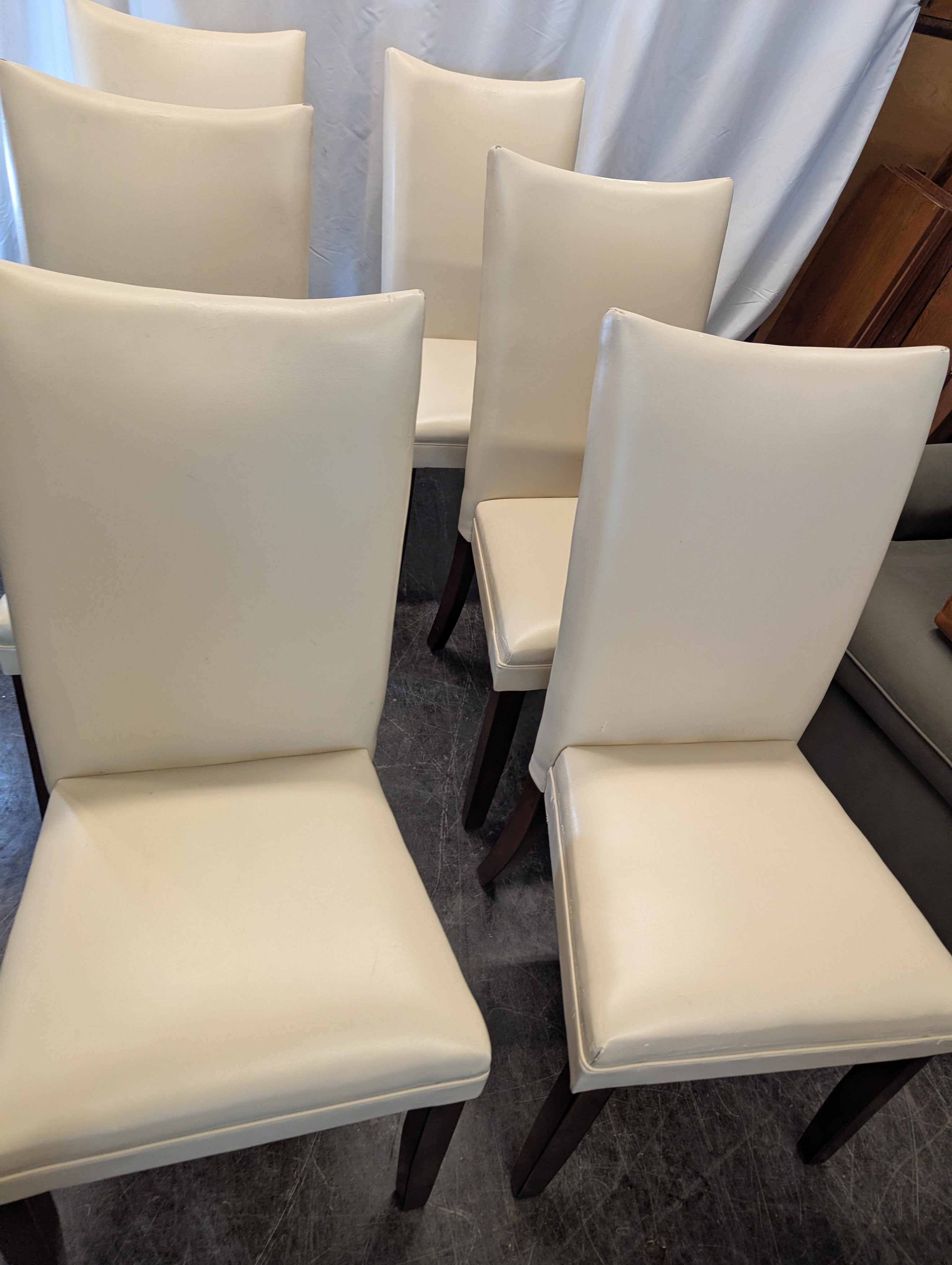 White Faux Leather Dining Chair