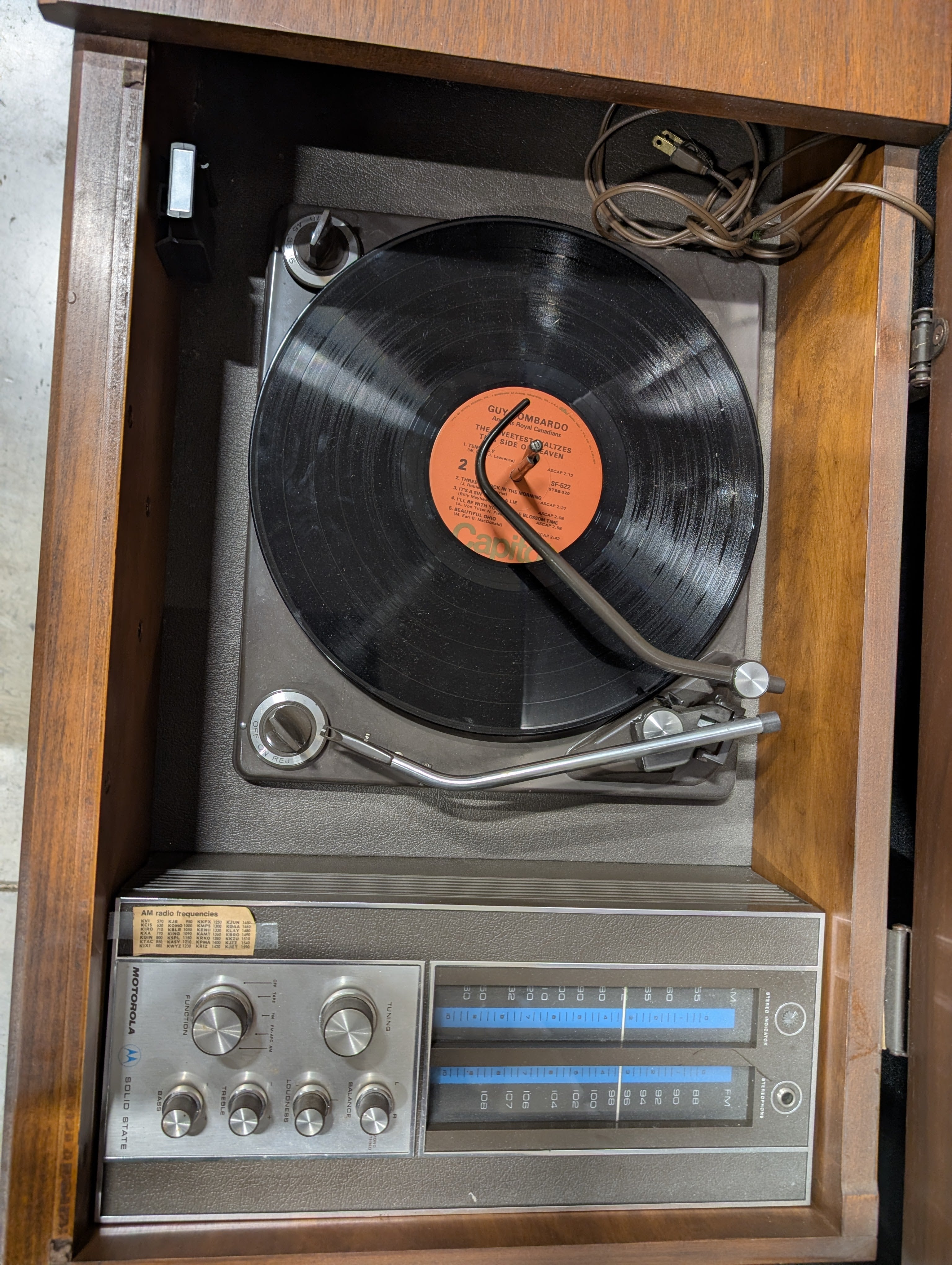 Mid-Century Modern Hardwood Stereo Console