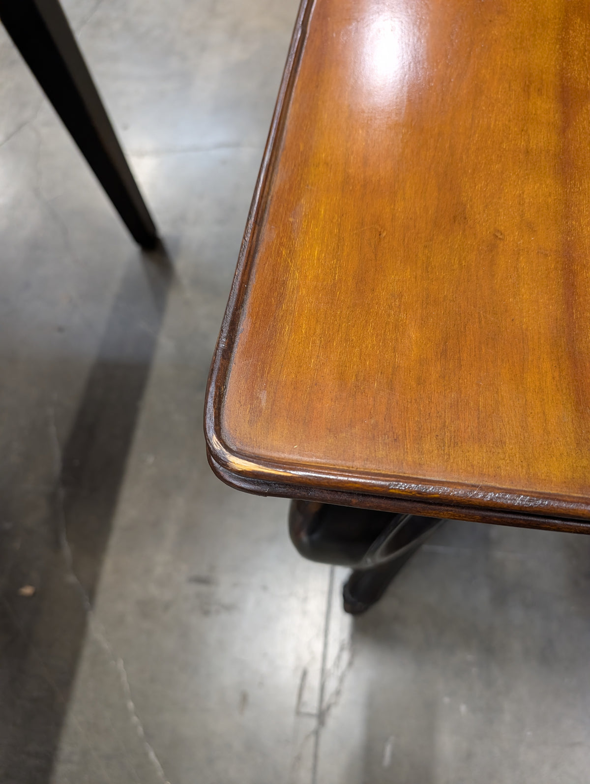 Distressed Black and Brown Wood Console Table
