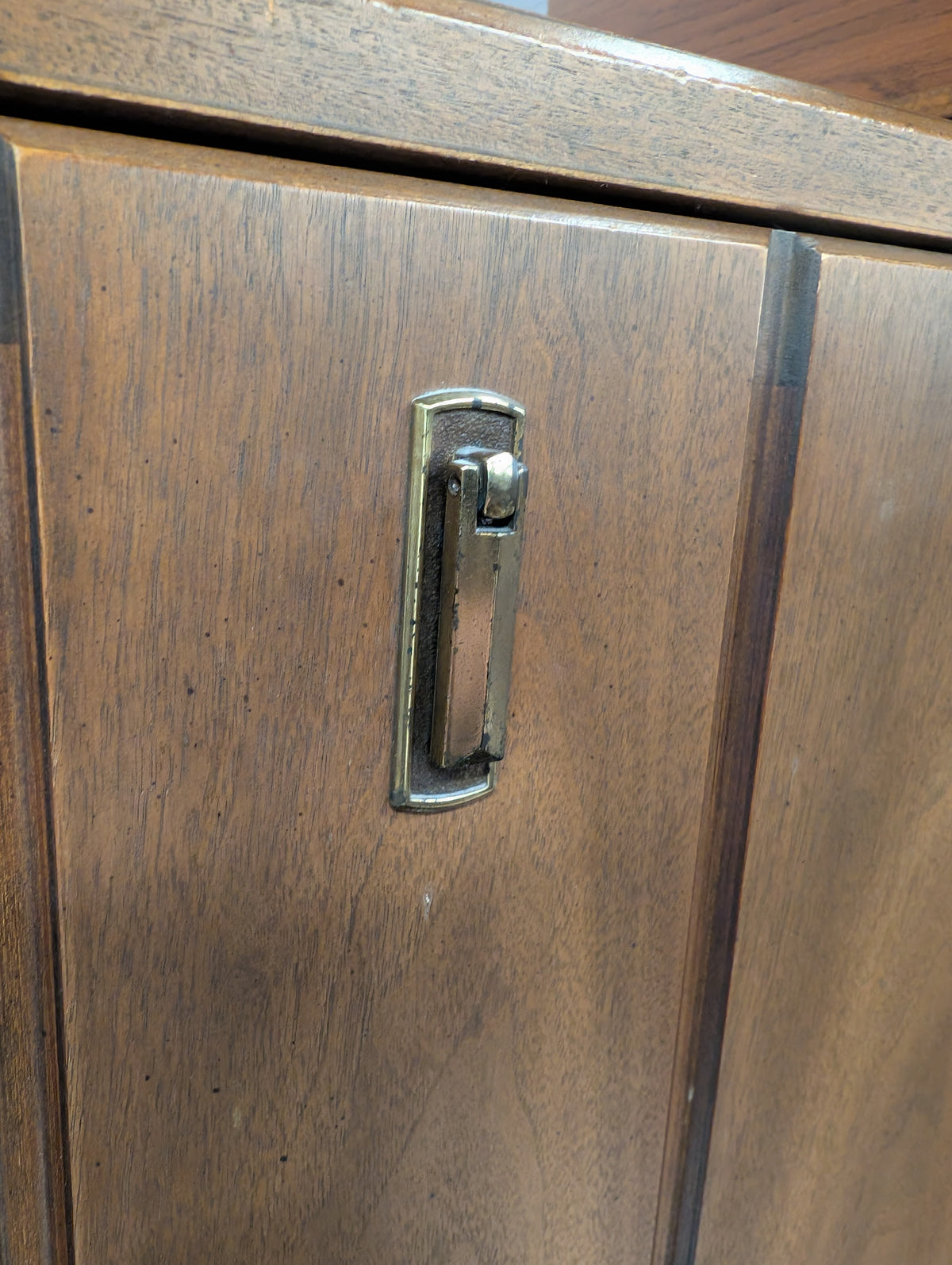 Broyhill Premier Mid-Century Walnut Credenza with Brass Pulls