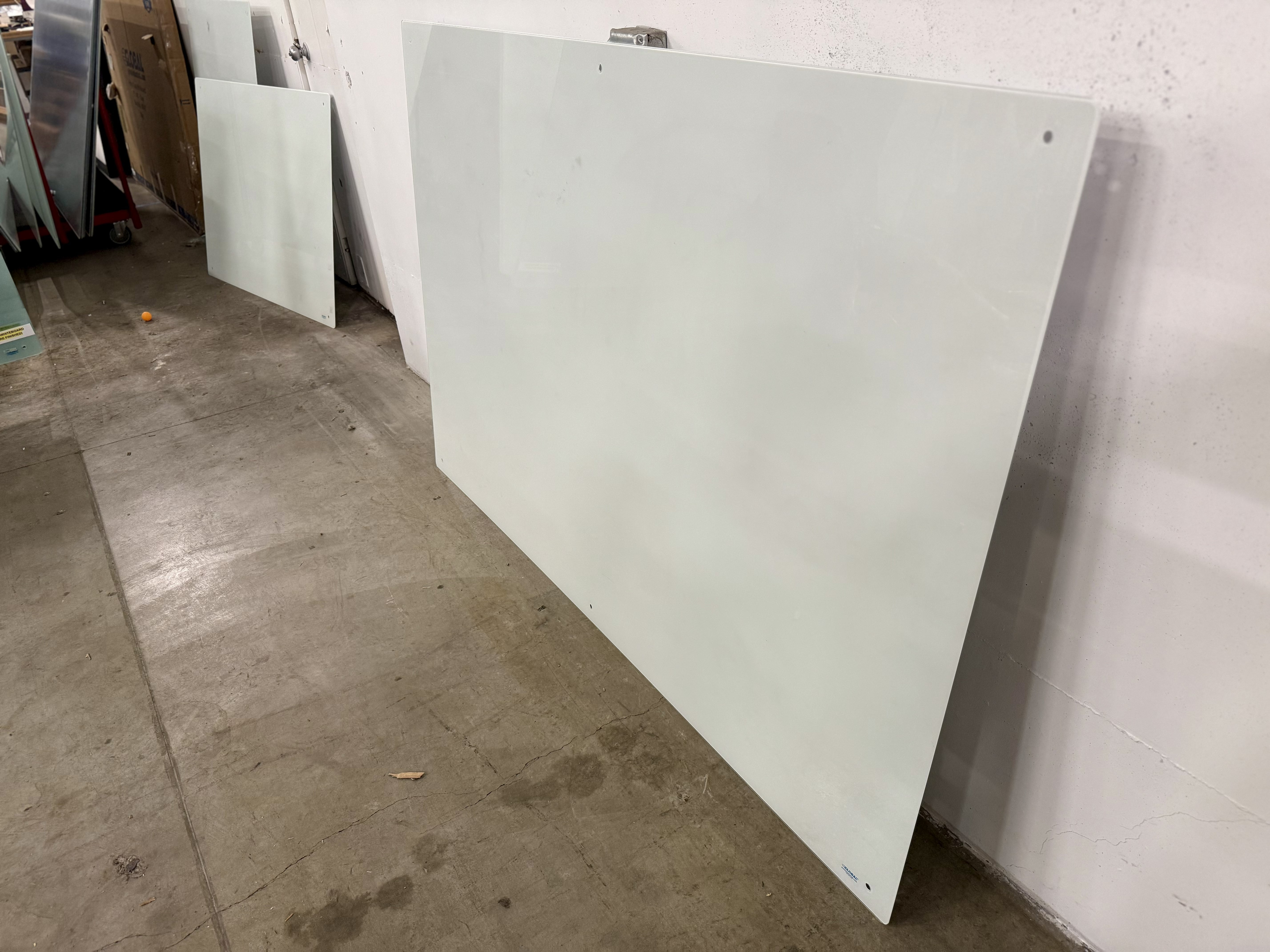 Global Industrial Magnetic Glass Dry Erase Board, 6 Foot x 4  Foot, Frameless White Tempered Glass