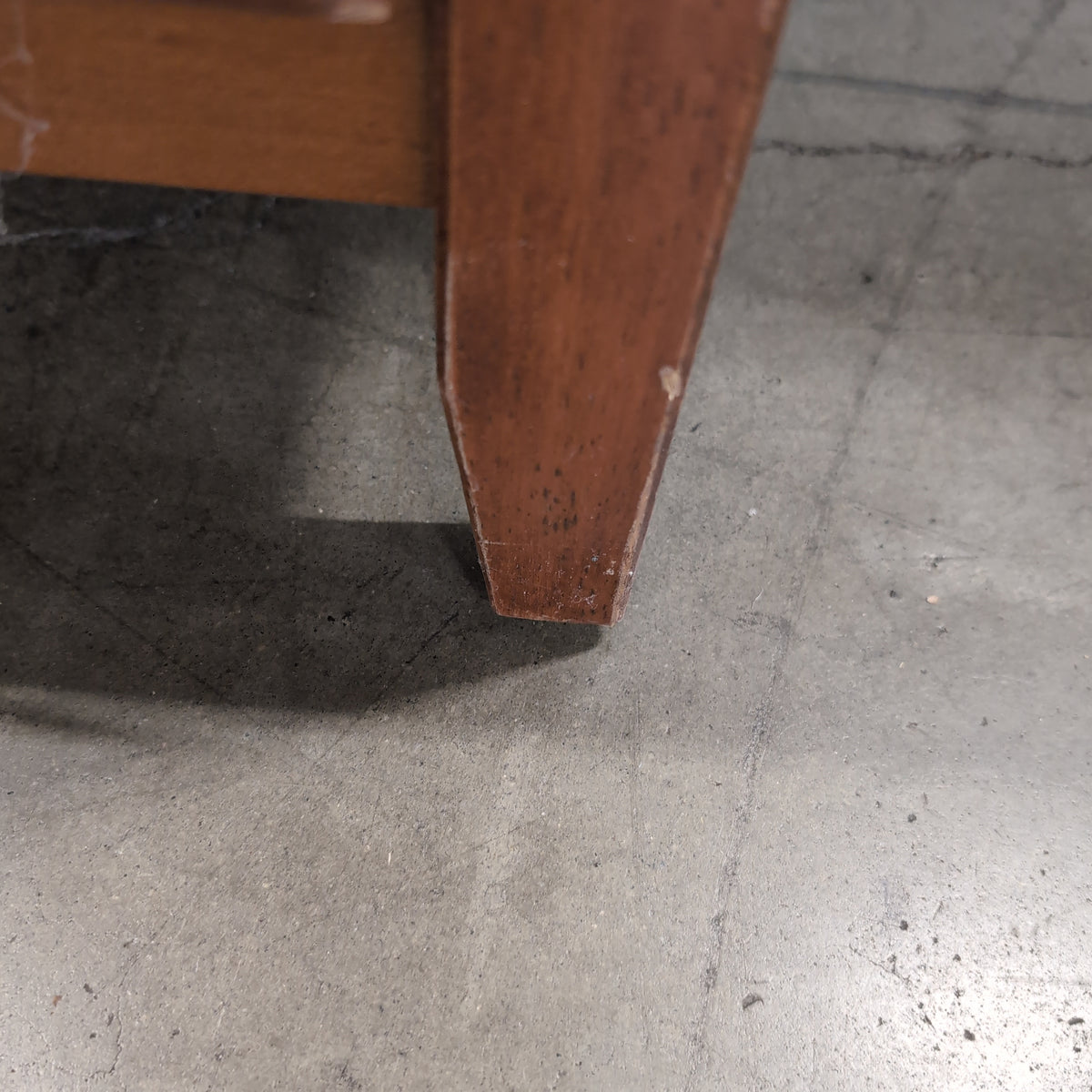 Cherry-Stained Wood End Table with Lower Shelf