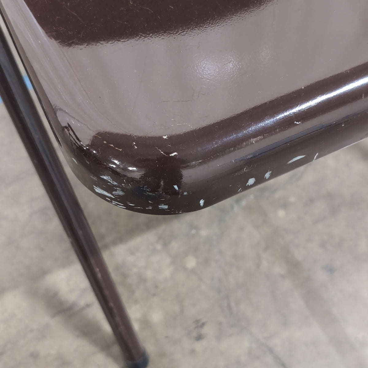 Stackable Brown Metal Folding Chairs