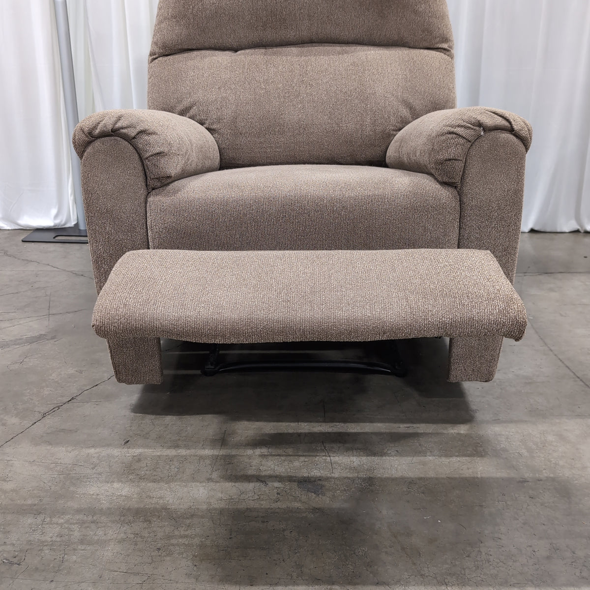 Plush Tan Fabric Recliner