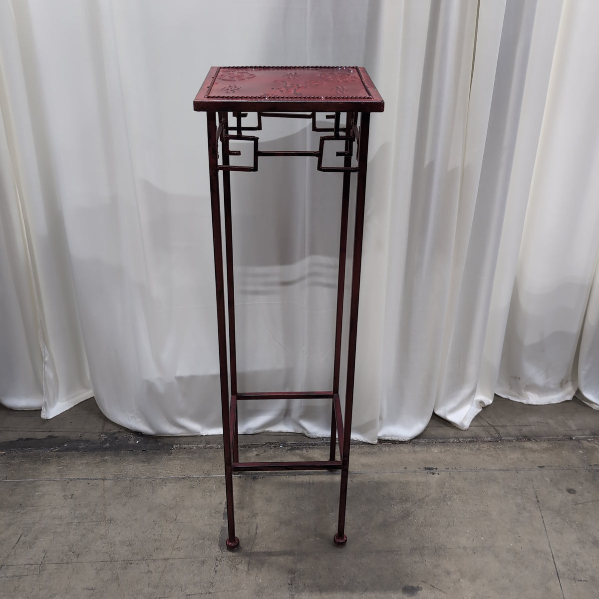 Reddish-Brown Embossed Iron Plant Stand