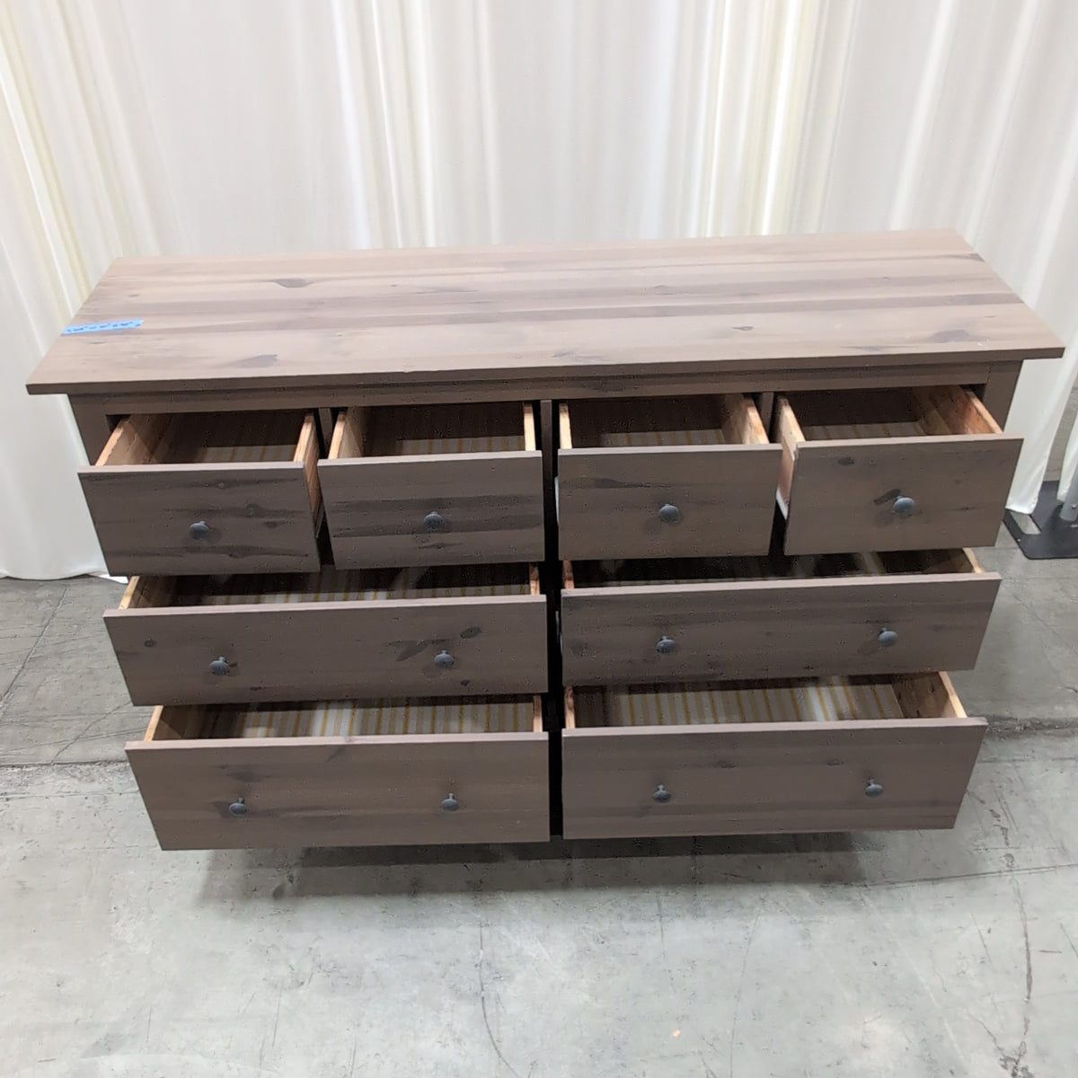 Greyish-Brown Wood Dresser with Light Top