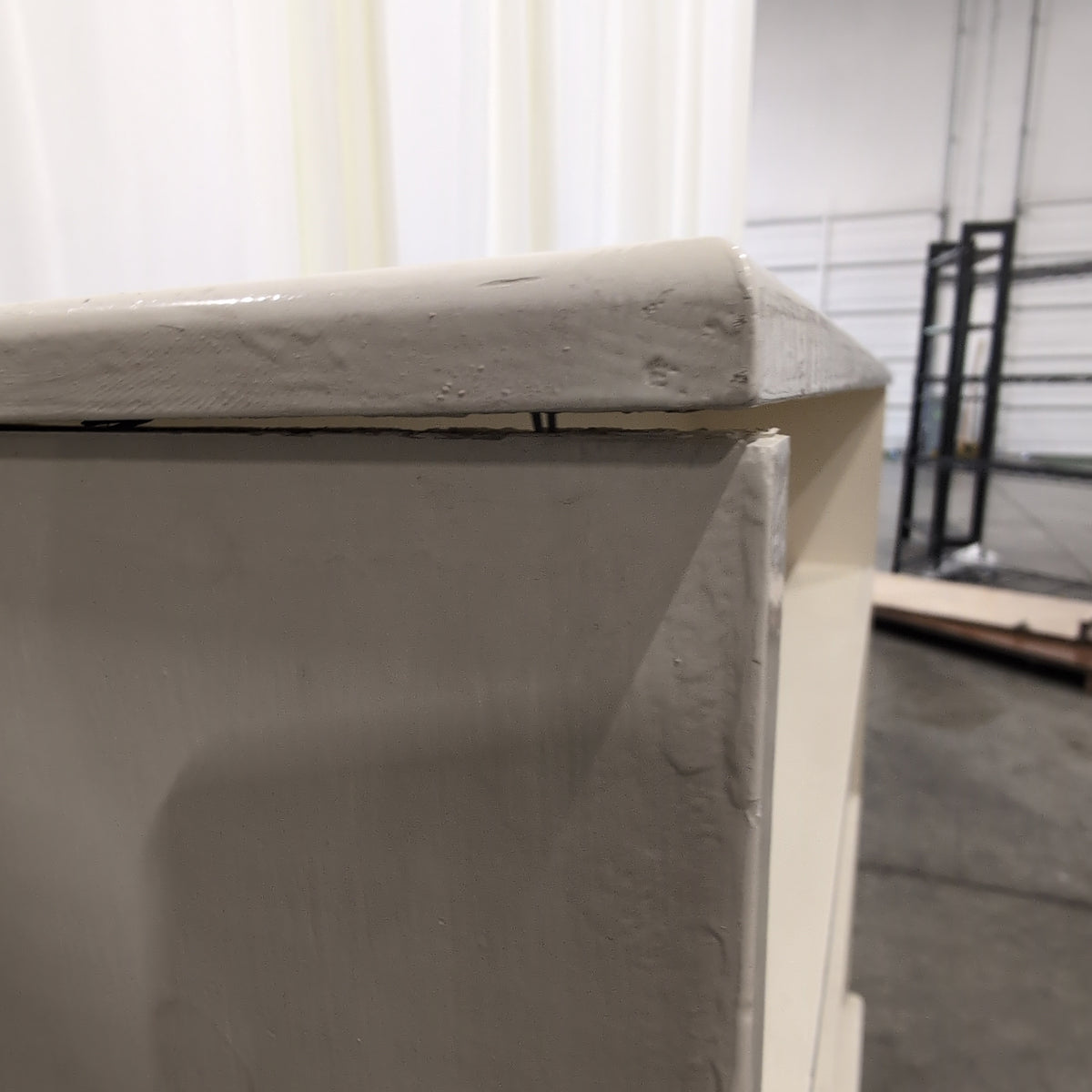 Cream Four-Shelf Storage Bookcase in Painted Wood