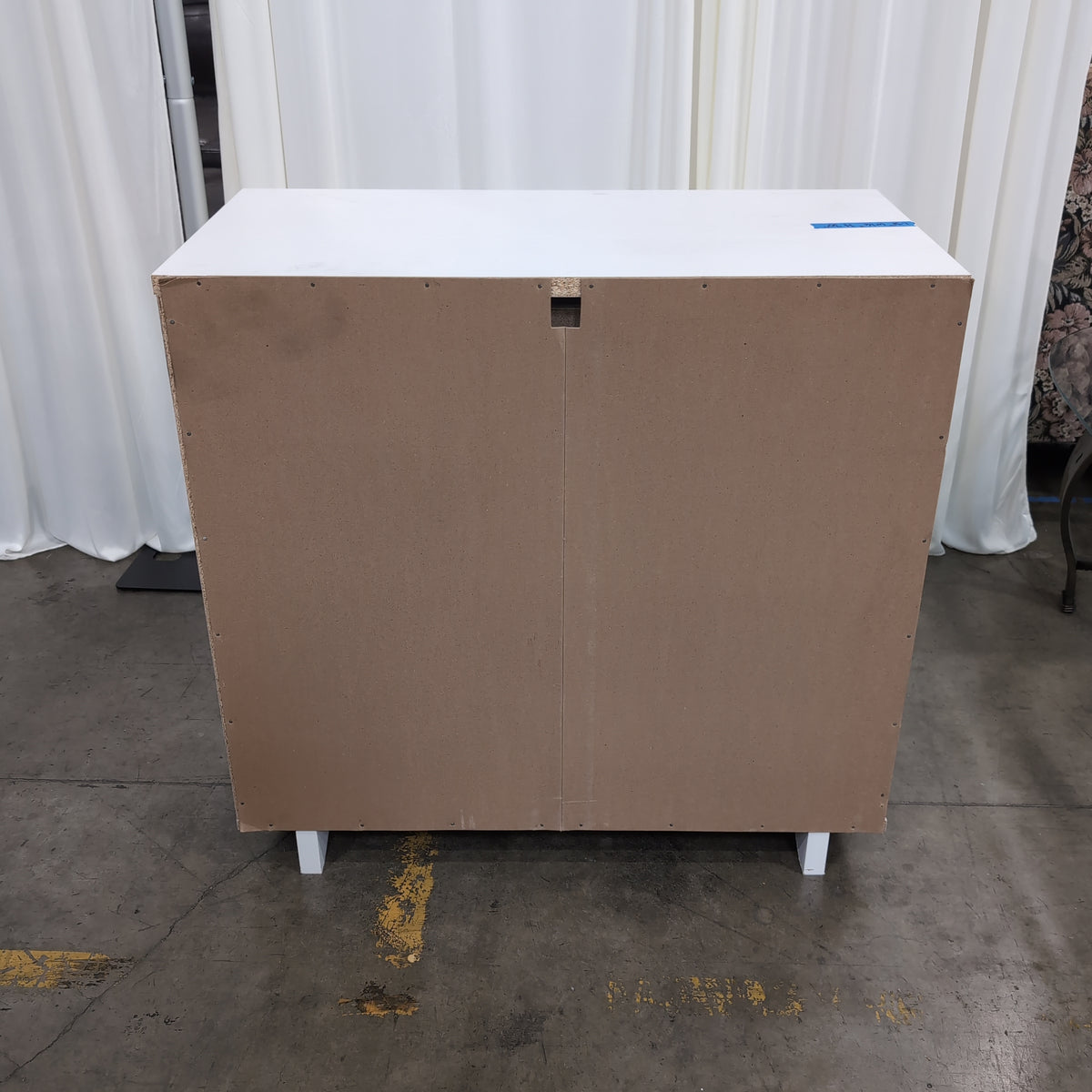 White Three-Drawer Dresser in Wood Finish