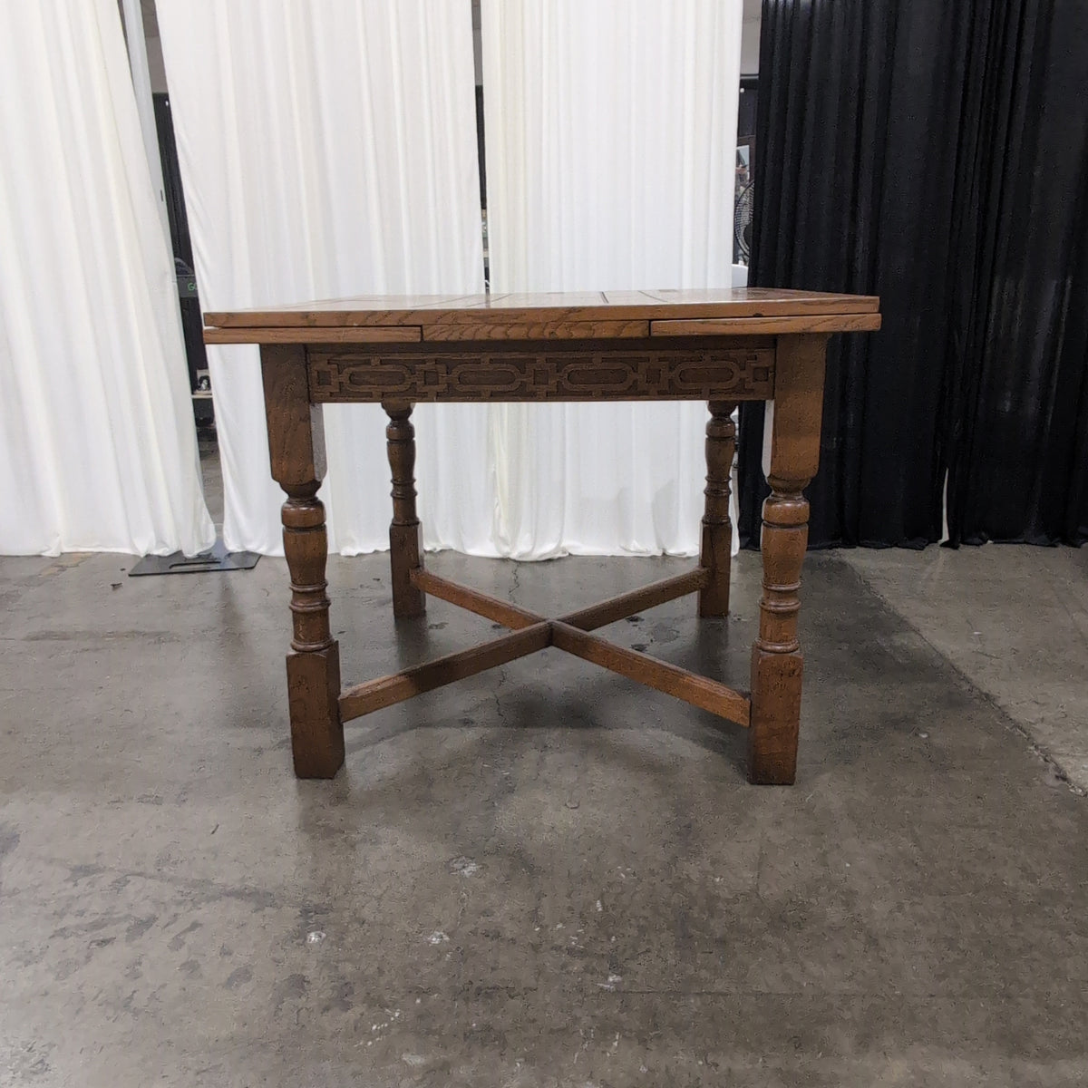 Golden Oak Square End Table with Turned Legs