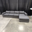 Grey Fabric Upholstered Modular Sectional Couch