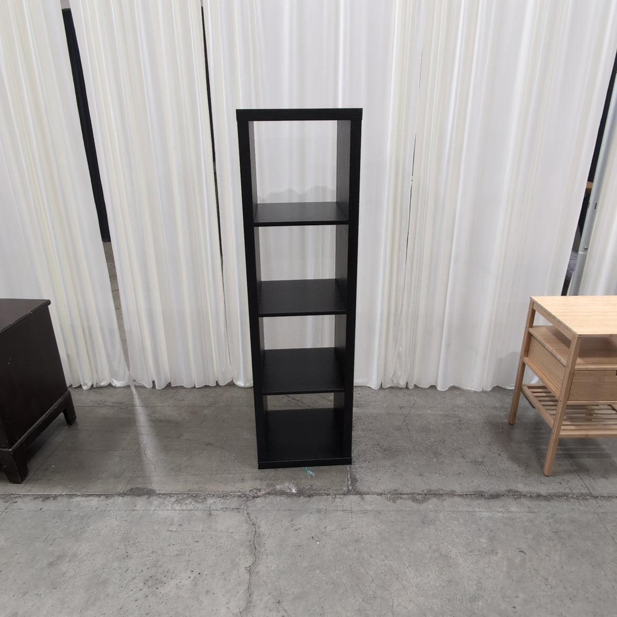 Black Four-Shelf Cube Bookcase