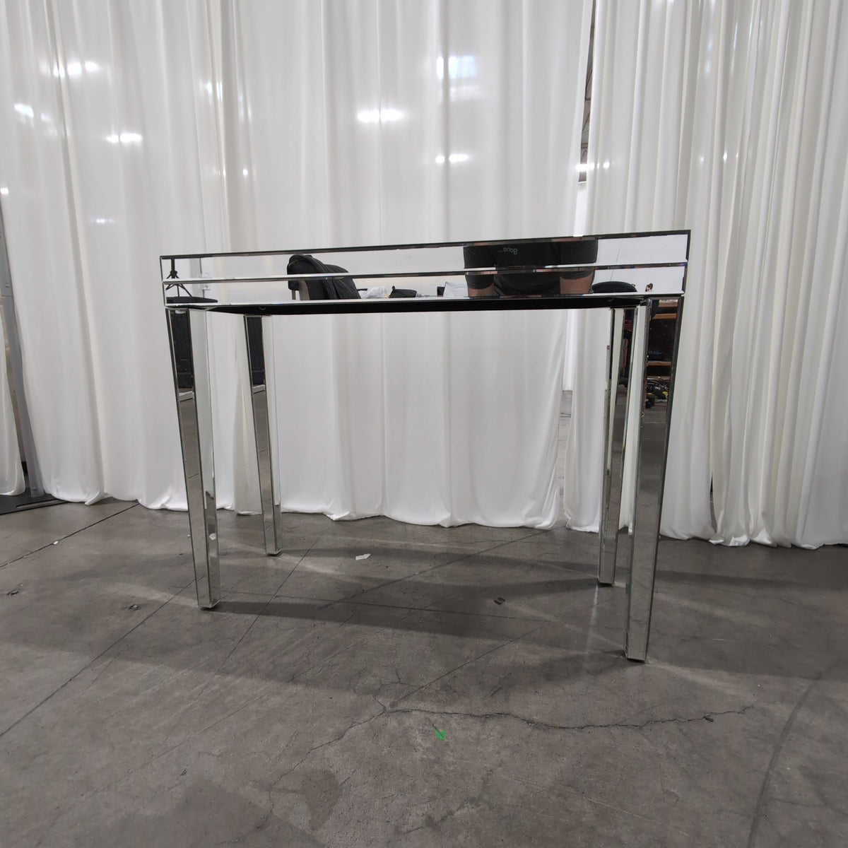 Modern Mirrored Glass Console Table