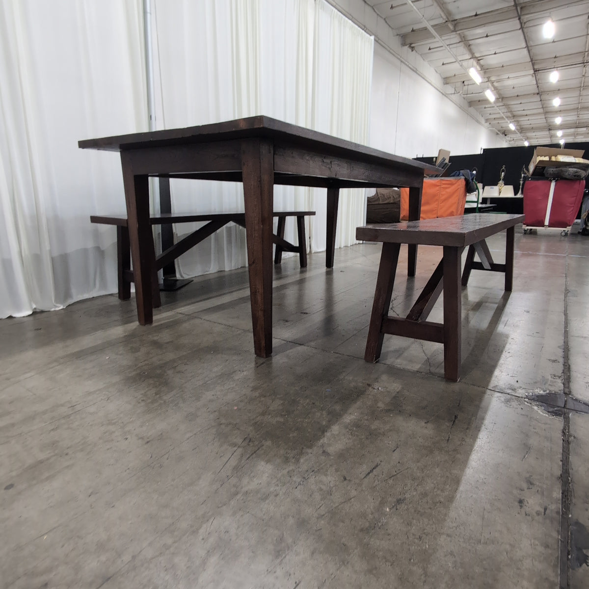 David Smith & co. Dark Stained Wood Farmhouse Style Dining Table