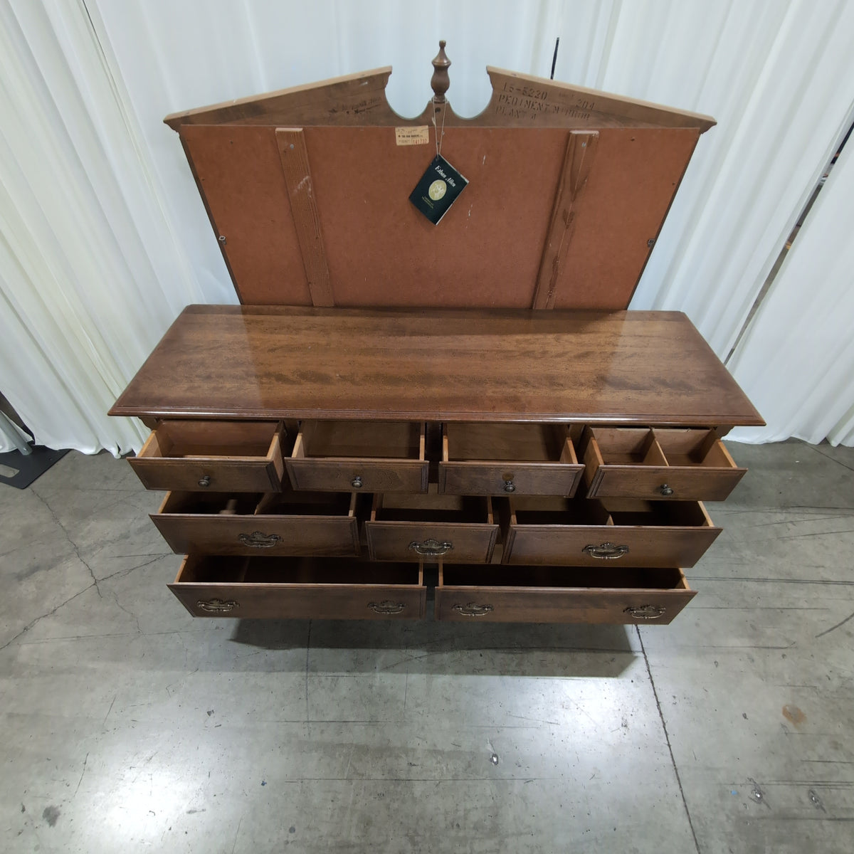 PEDIMENT M Traditional Brown Wood Dresser with Ornate Hardware