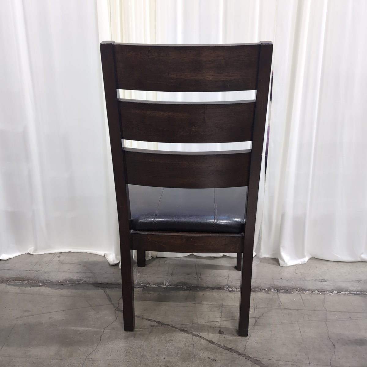 Dark Brown Wood Dining Table with Six Chairs