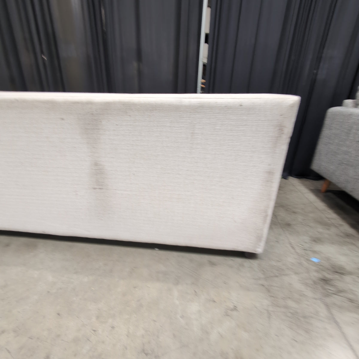 Contemporary Light Beige Track Arm Couch in Fabric