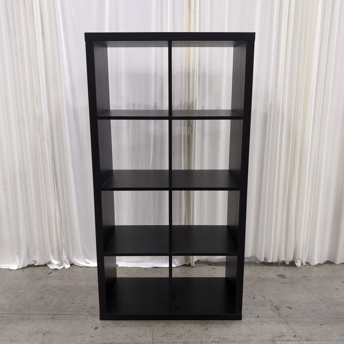 Modern Eight-Cube Storage Bookcase in Dark Gray Laminate