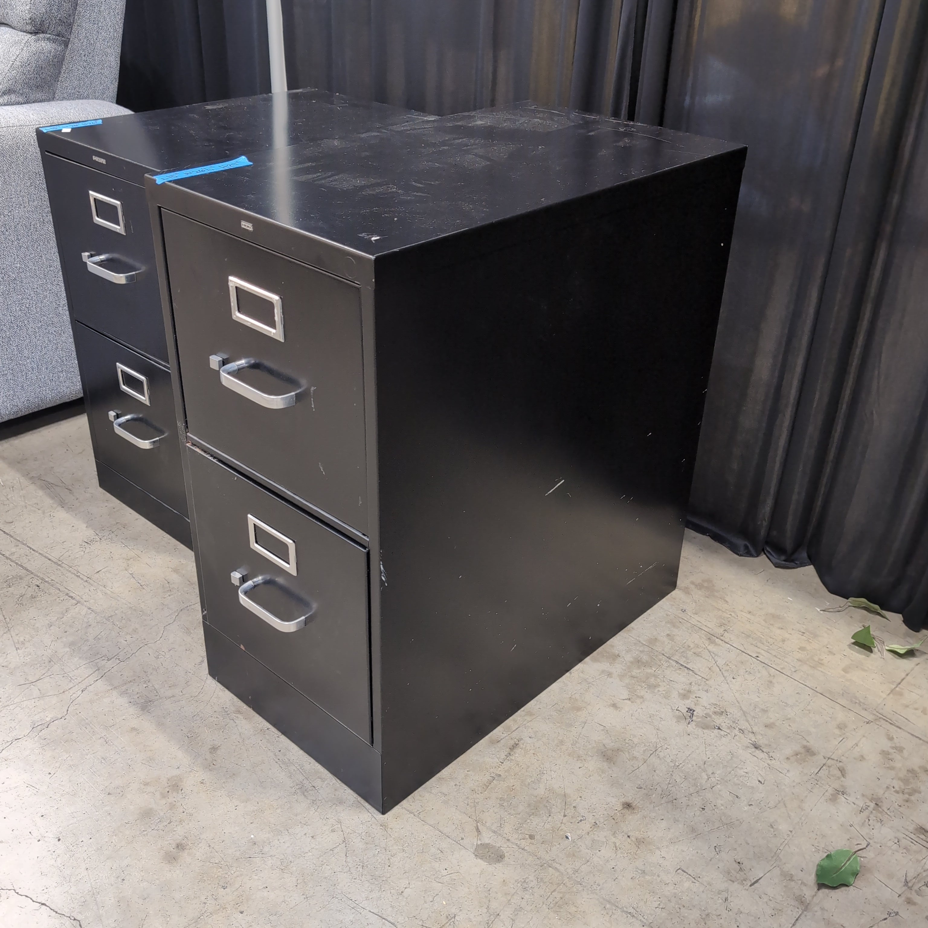 HON Black Two-Drawer Filing Cabinet in Metal