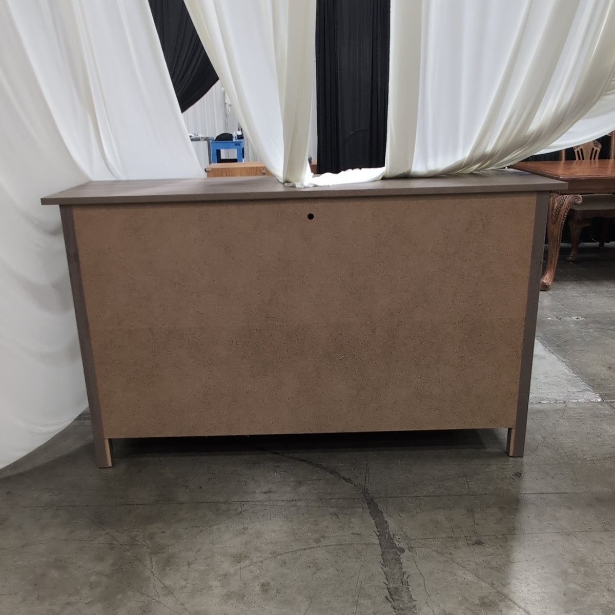Greyish-Brown Wood Dresser with Light Top