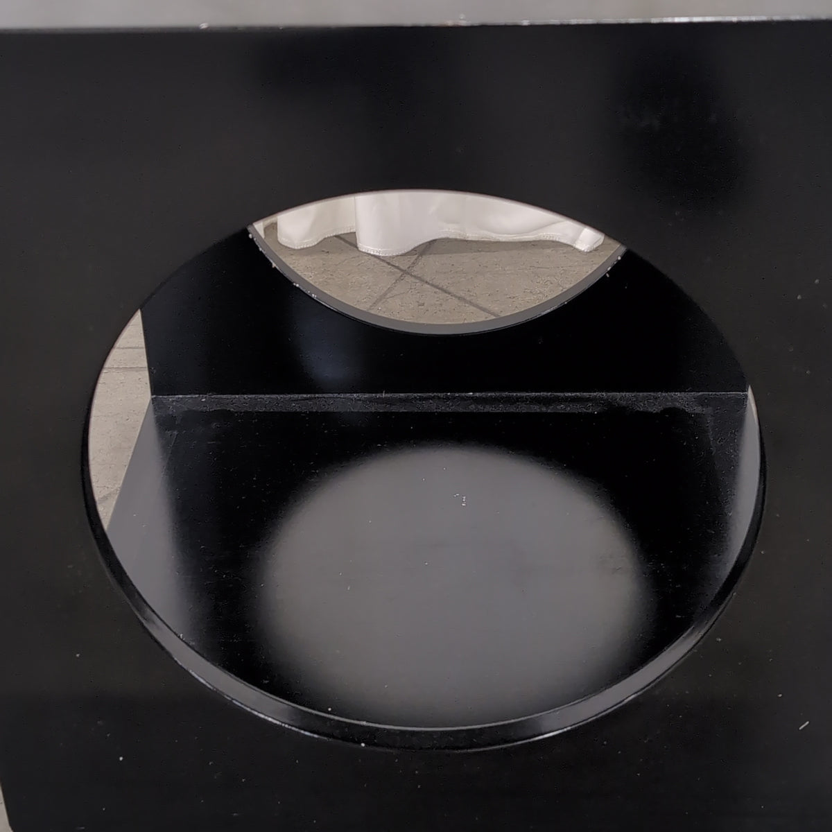 Modern Black Cube Speaker with Oval Port