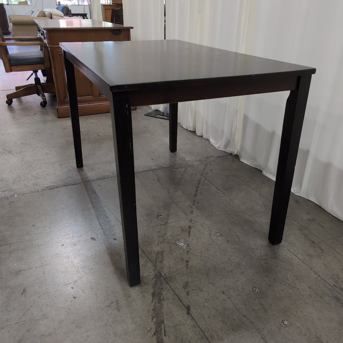 Dark Wood Rectangular Dining Table