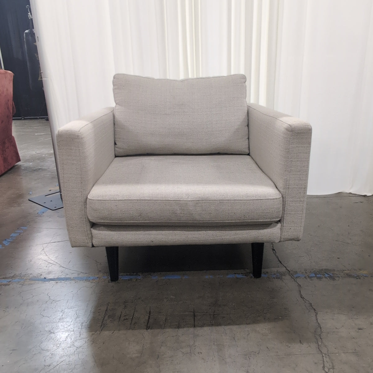 Neutral Textured Fabric Accent Chair