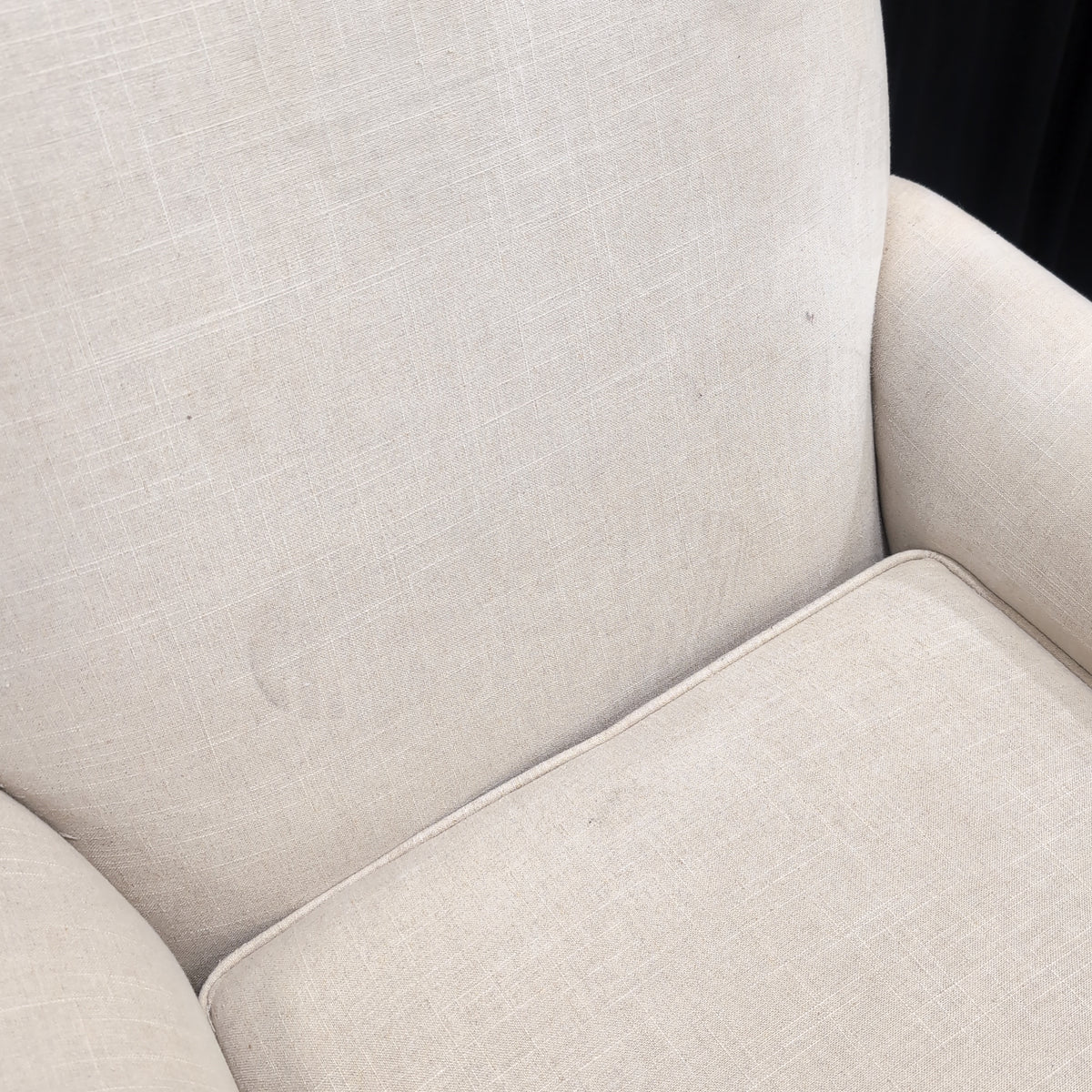 Beige Upholstered Chaise Lounge with Rolled Arms
