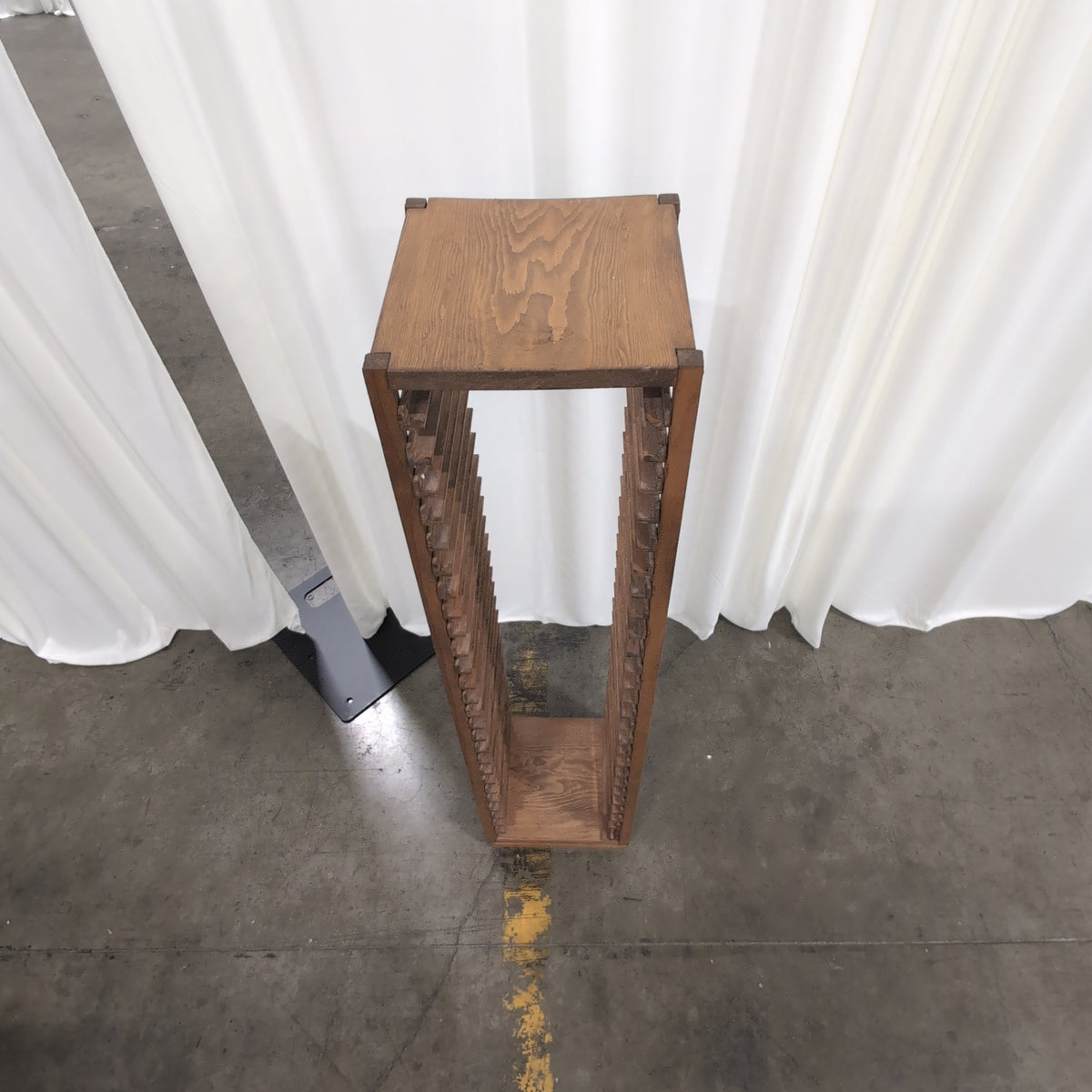 Tall Brown Wood CD Rack