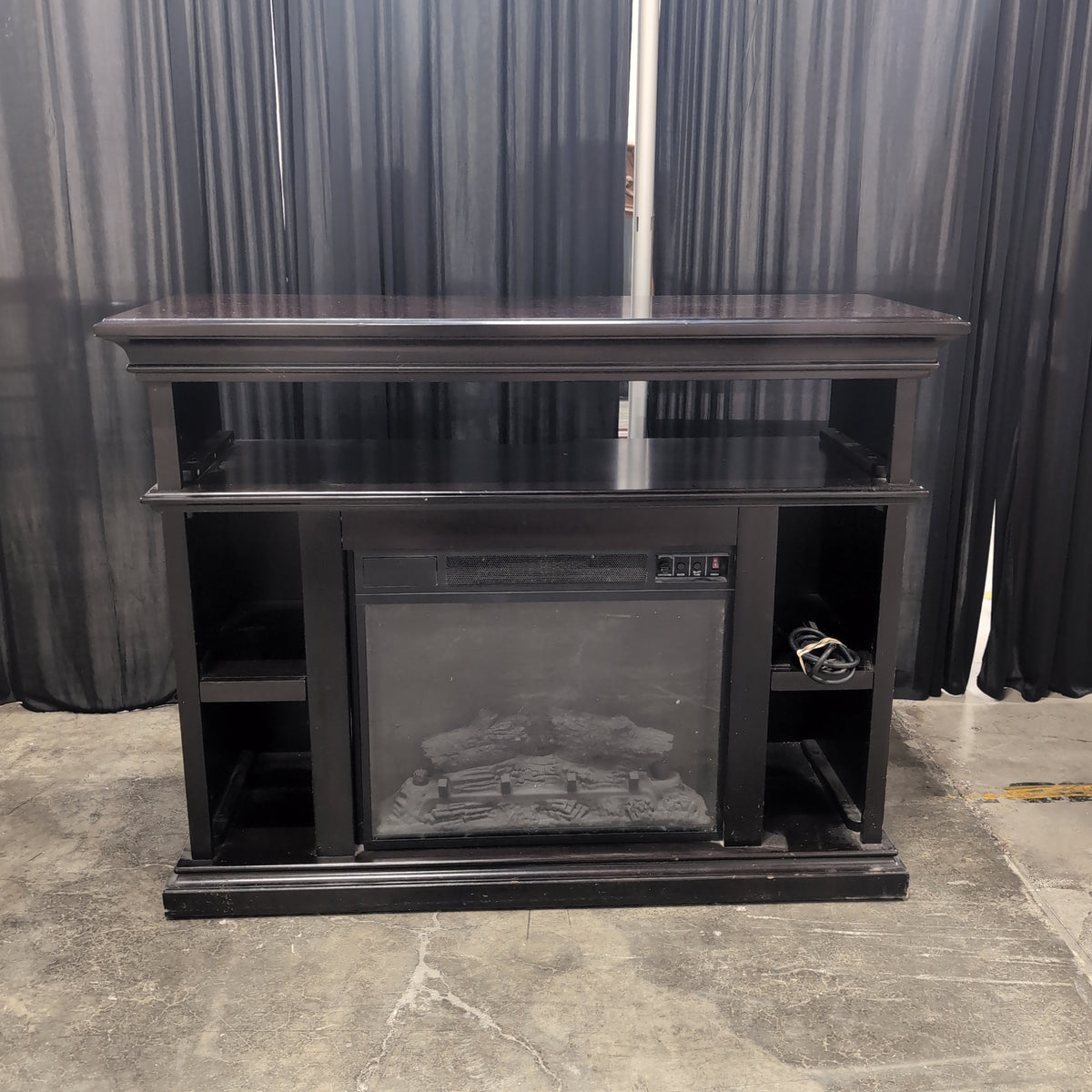 Espresso Finish TV Stand with Electric Fireplace