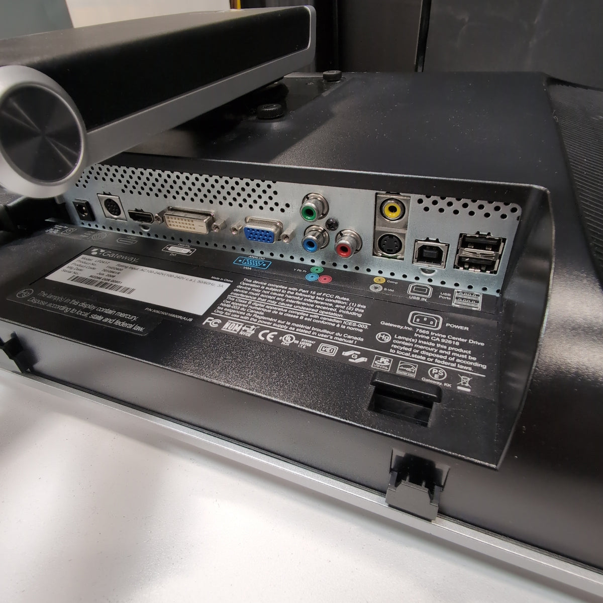Black HD Display Computer Monitor with Silver Stand