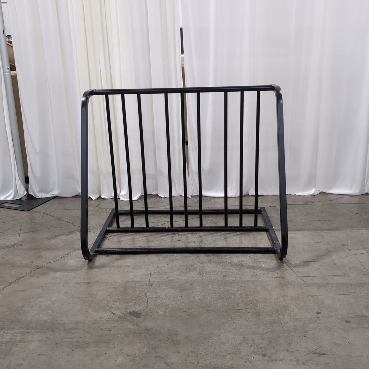 Dark Metal Frame Console Table with Wood-Look Top