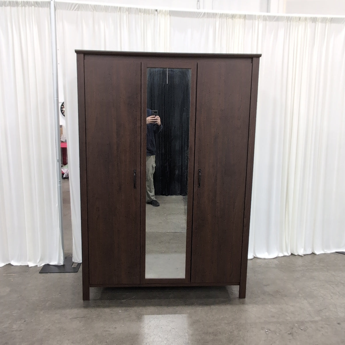 Dark Brown Wood China Cabinet with Glass Door