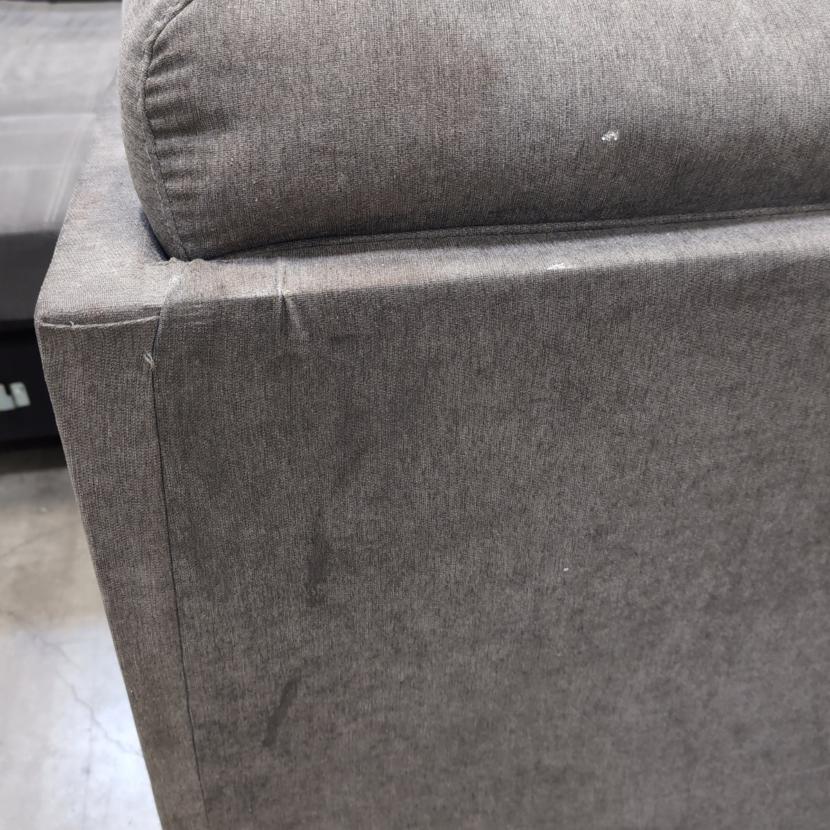 Charcoal Gray Fabric L-Shaped Sectional Couch