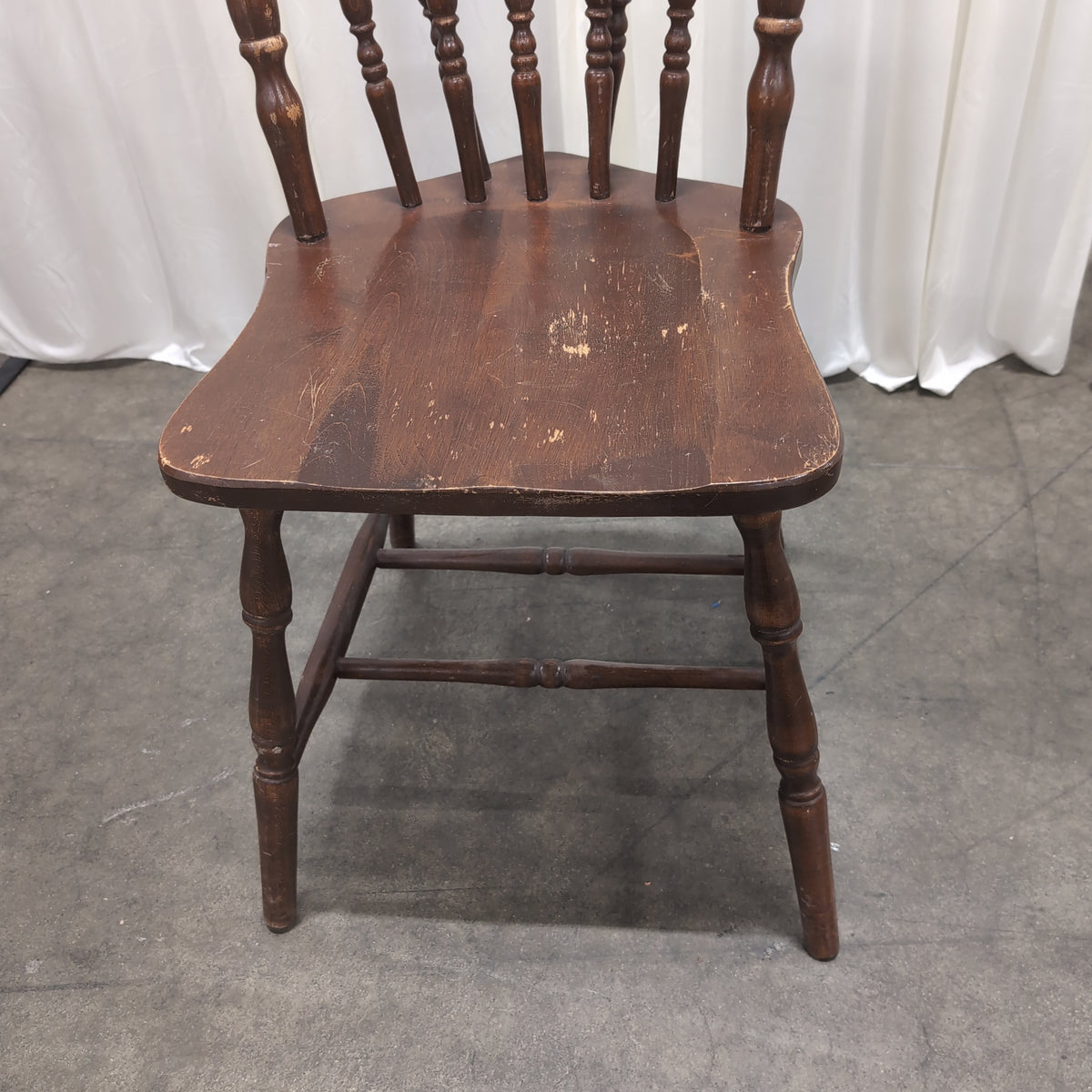 Traditional Brown Spindle Back Wood Chair