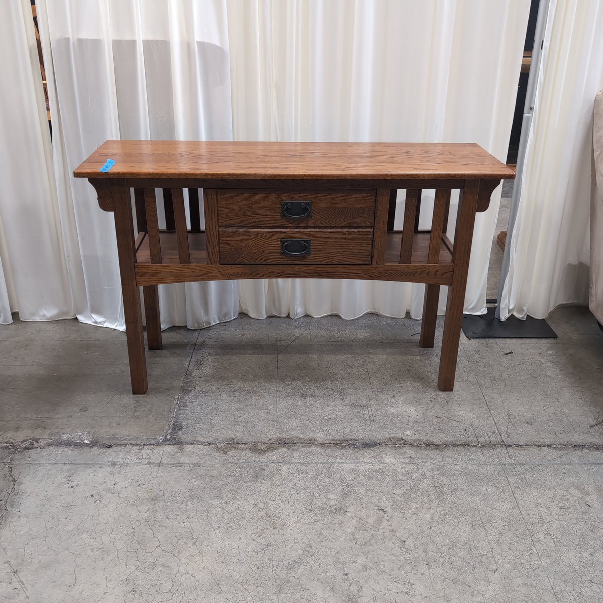 Craftsman Hardwood Two-Drawer Console Table