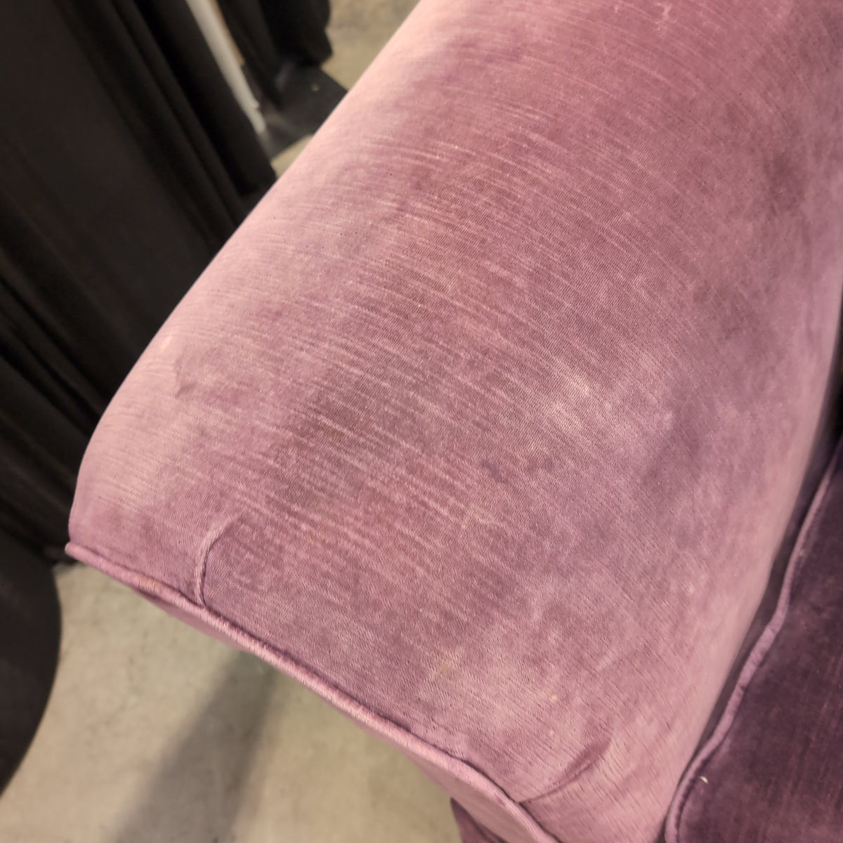 Plush Mauve Rolled Arm Armchair in Velvet