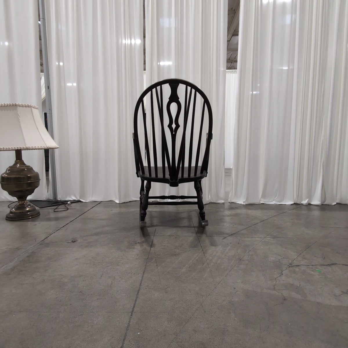 Webster Mfg. Co. Windsor Style Spindle Back Rocking Chair in Dark Wood