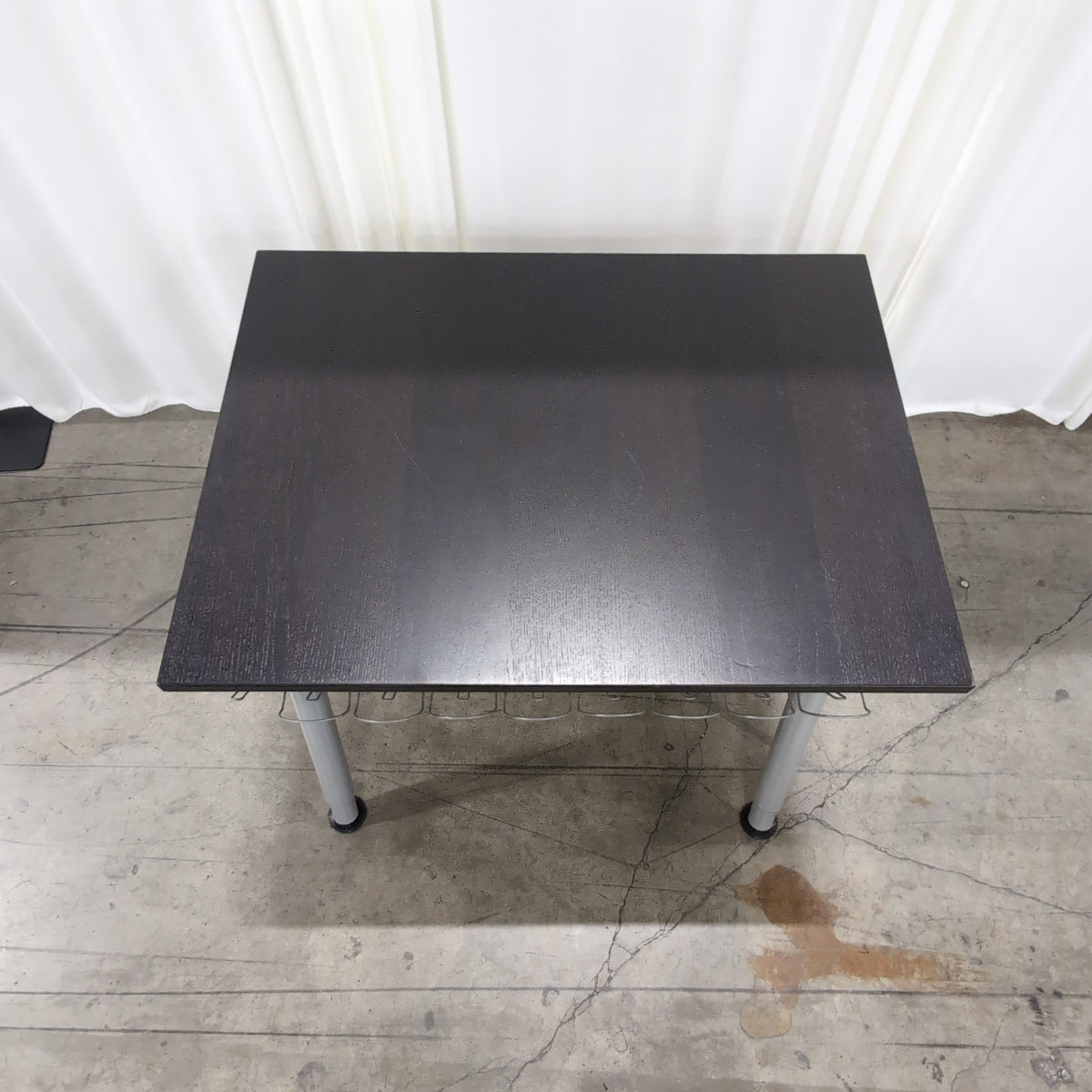 IKEA Minimalist Dark Top Desk with Metal Legs