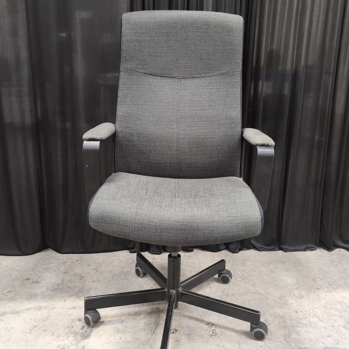 Dark Gray Fabric High-Back Office Chair