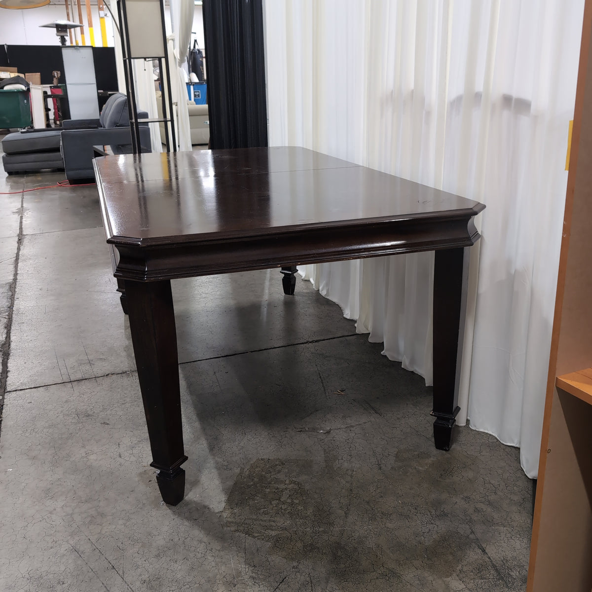 Ashley Furniture Dark Espresso Wood Dining Table with Tapered Legs