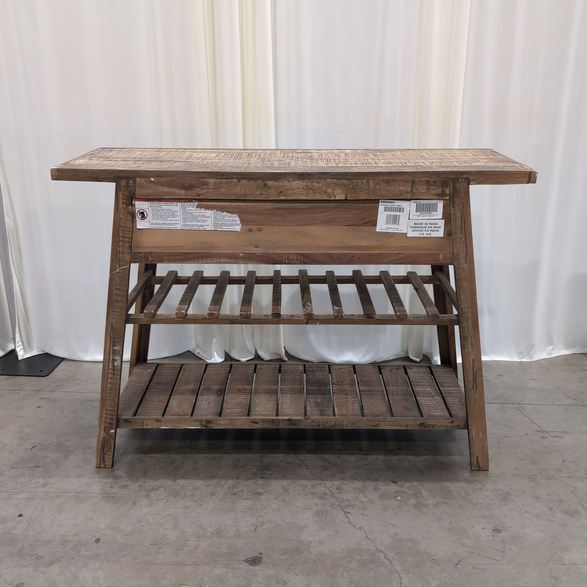 Rustic Wood Buffet with Wine Rack Storage