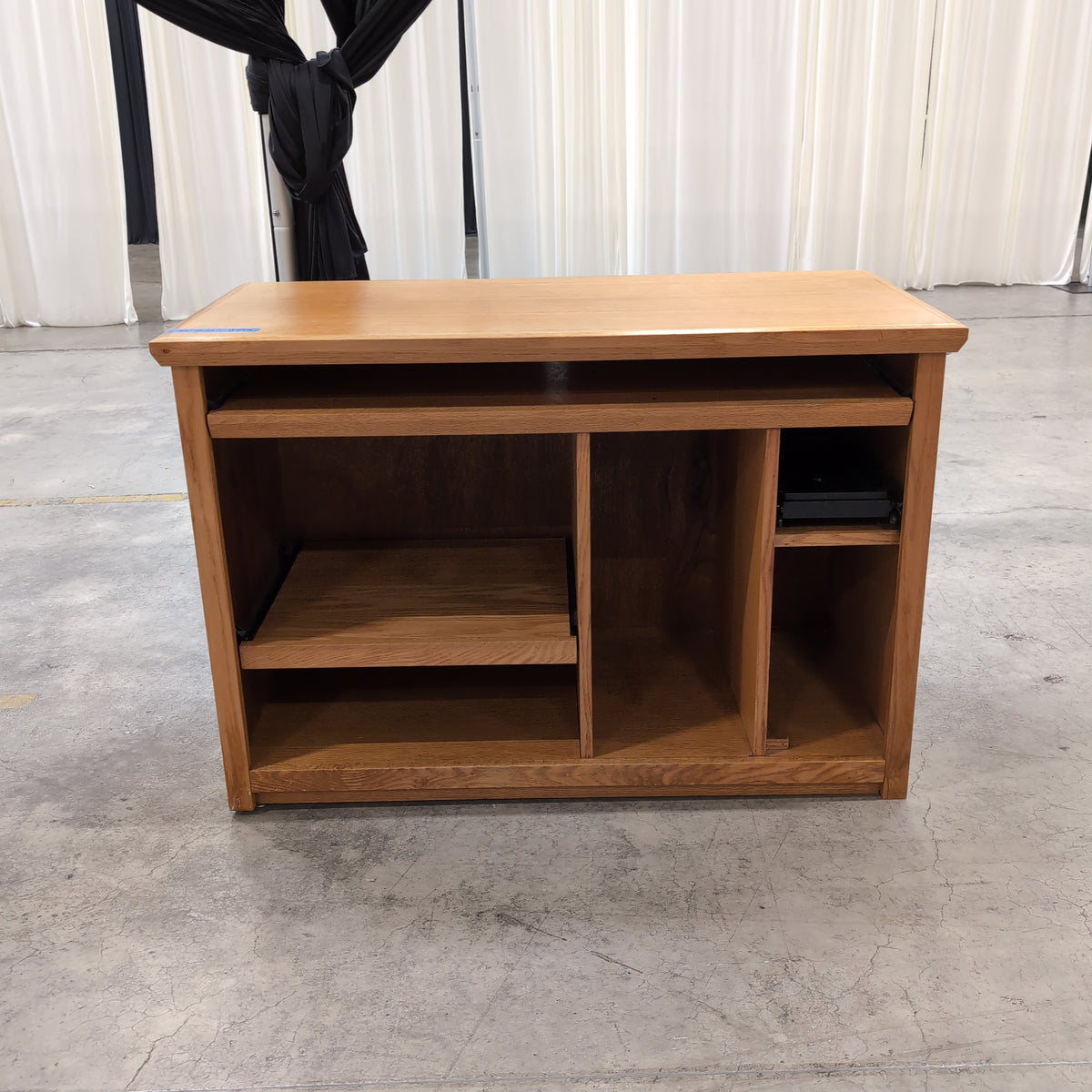 Light Oak Finish TV Stand with Shelving