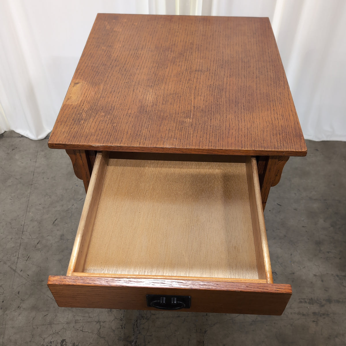 Warm Brown Wood One-Drawer Nightstand
