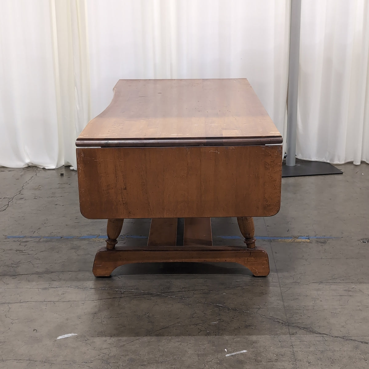 Traditional Medium Brown Wood Coffee Table with Drop Leaves