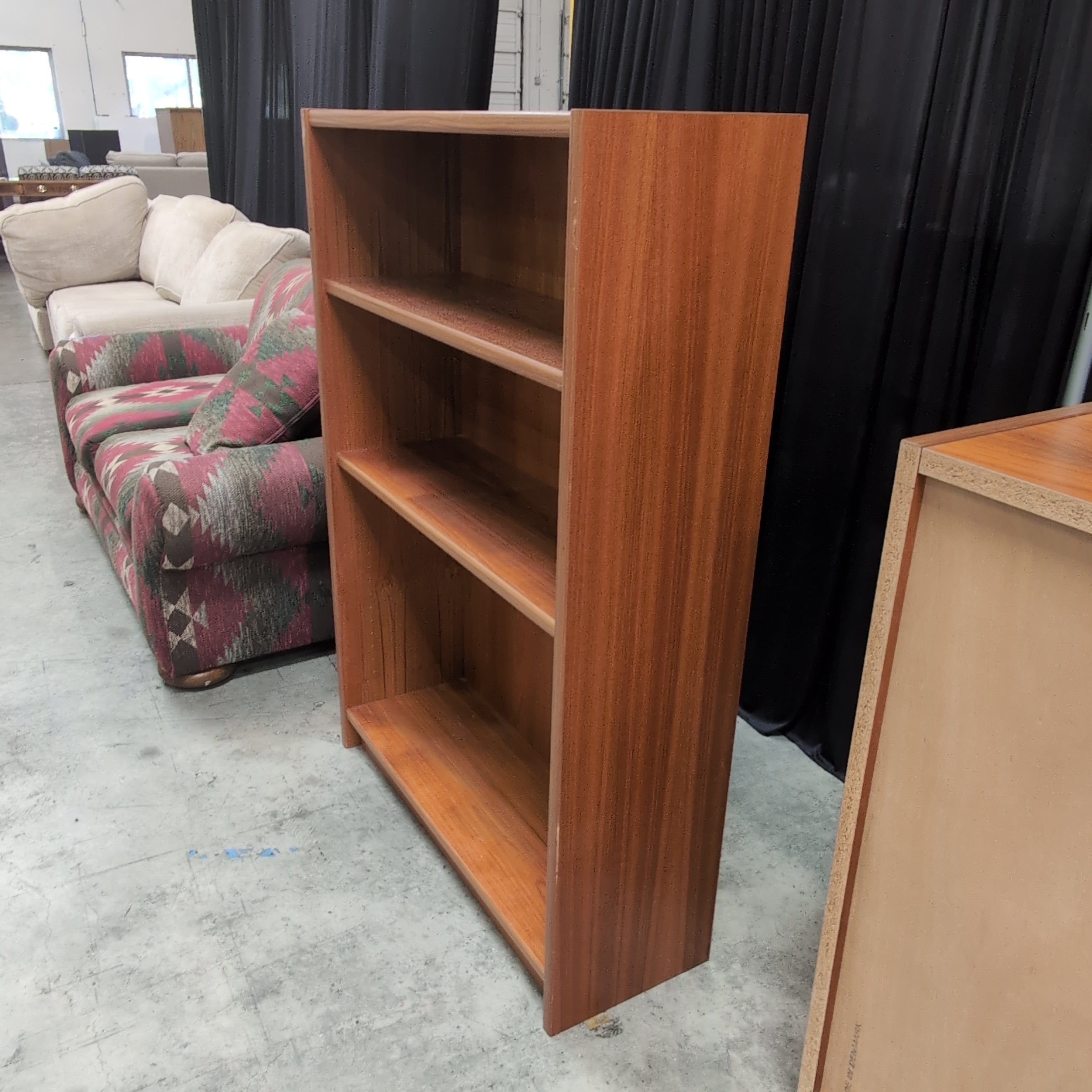 Classic Three-Shelf Wood Bookcase