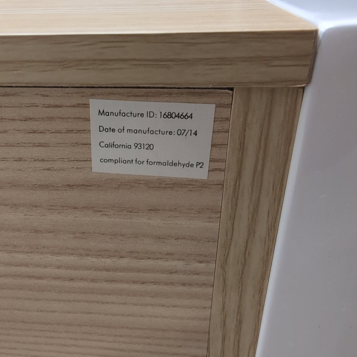 Light Wood Two-Drawer Desk with White Metal Frame