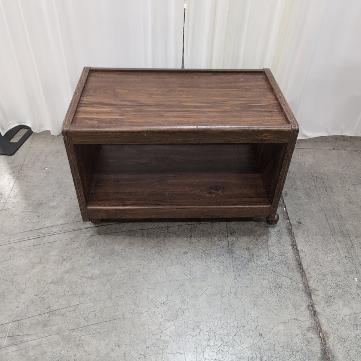 Dark Wood End Table with Open Shelf